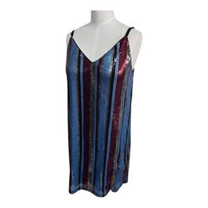 As You Wish Sequin Striped Mini Dress Y2K Glam Fairycore Whimsigoth Women Medium